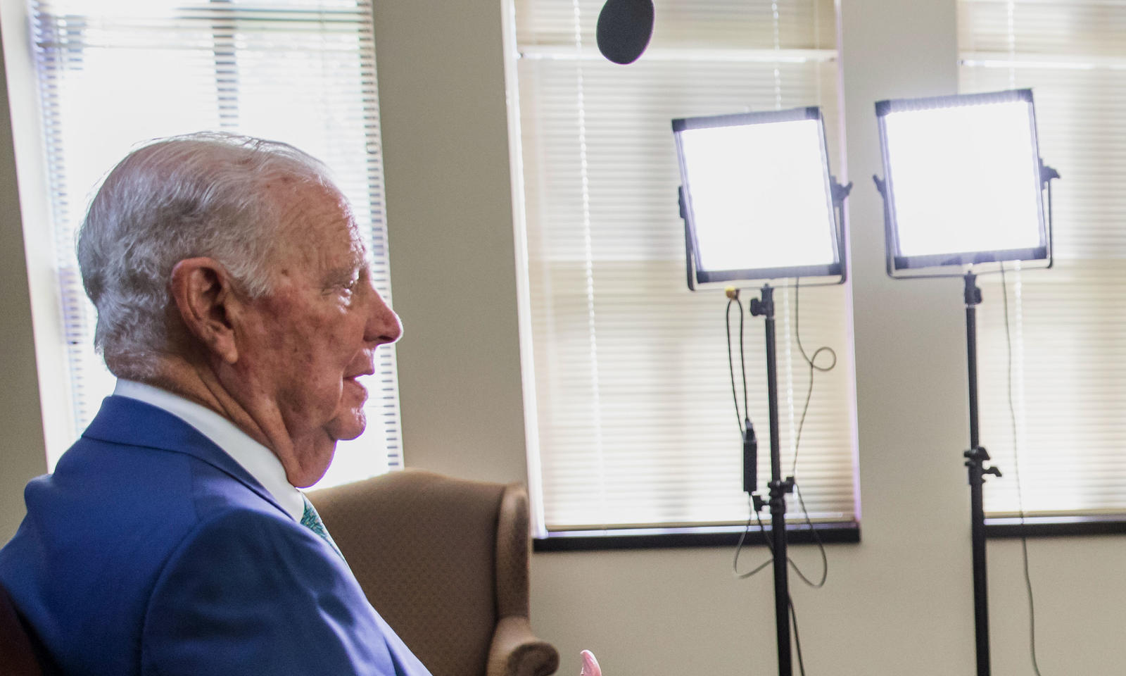 James Baker sits for an interview